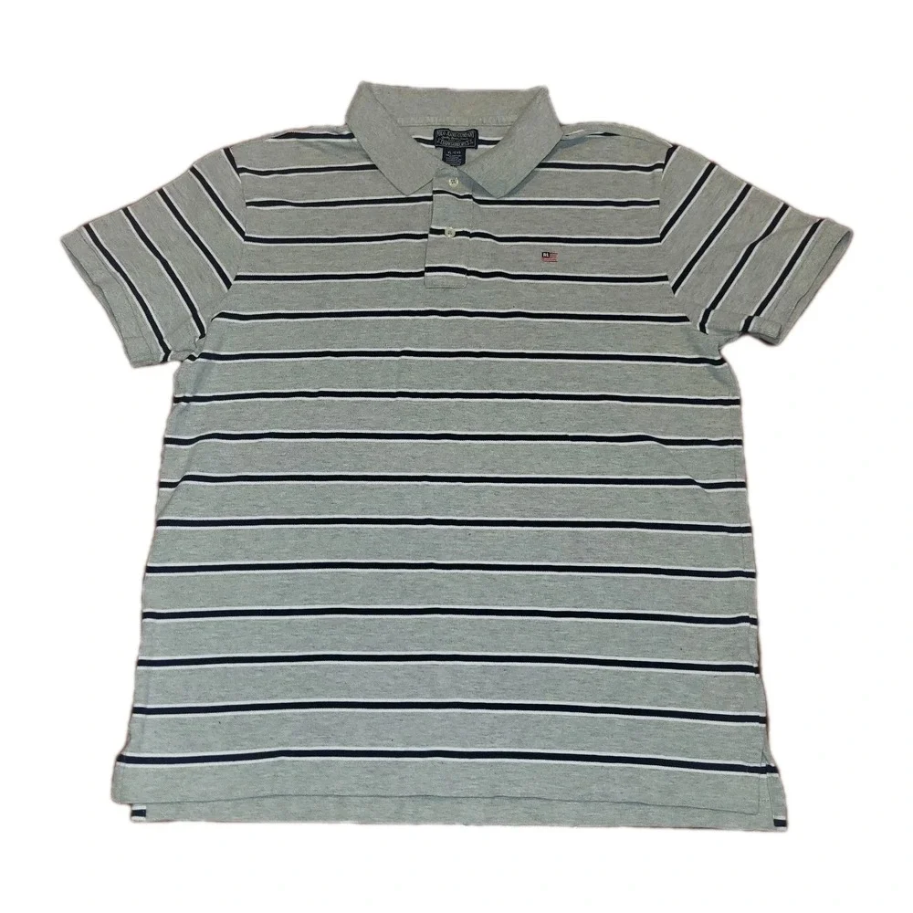 Ralph Lauren Polo Jeans Co Polo Shirt Gray Small Embroidered American Flag XL